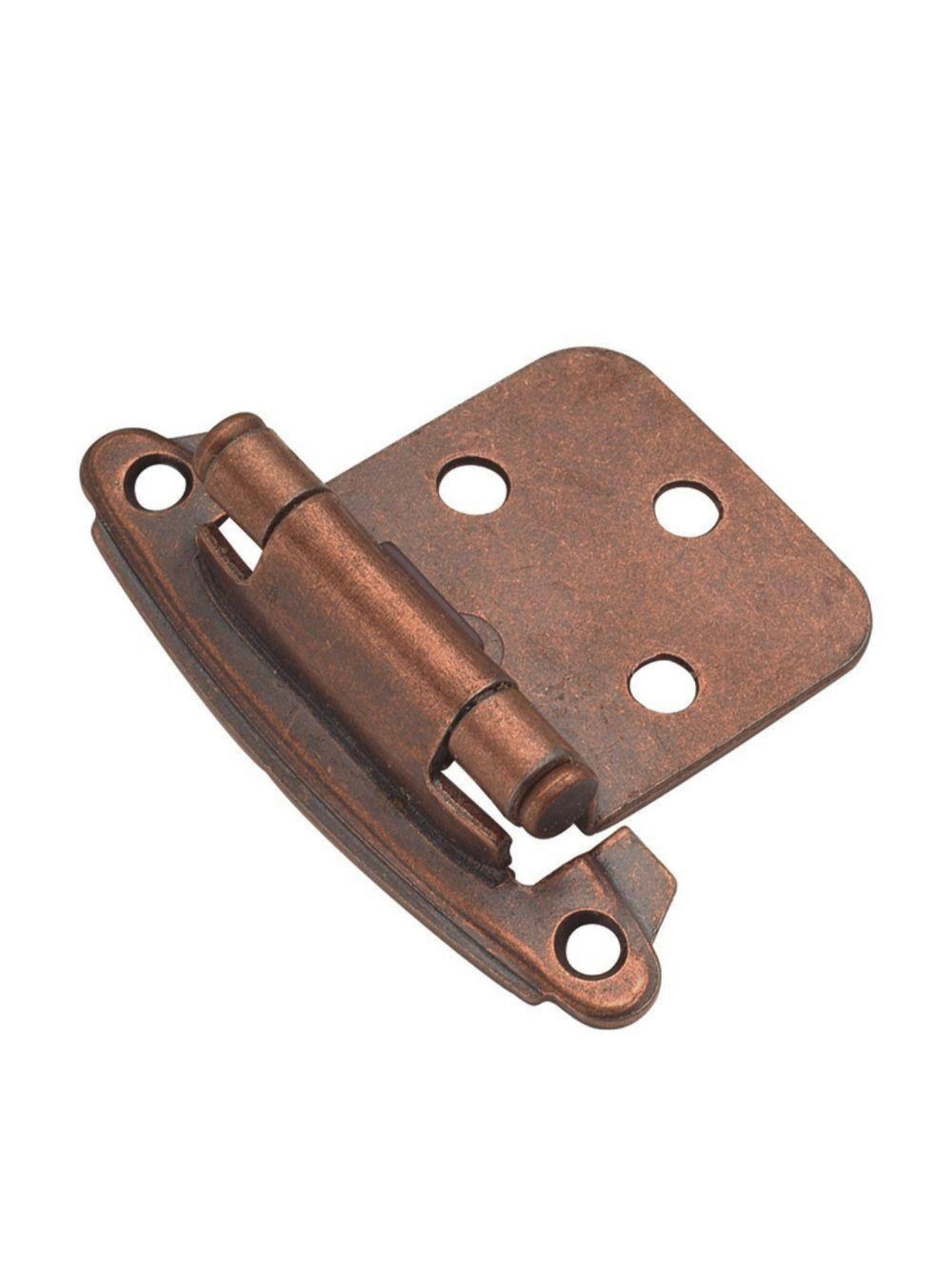 Hickory Hardware 1-14/15 in. x 2-5/8 in. Antique Copper Surface Self-Closing Hinge (2-Pack)