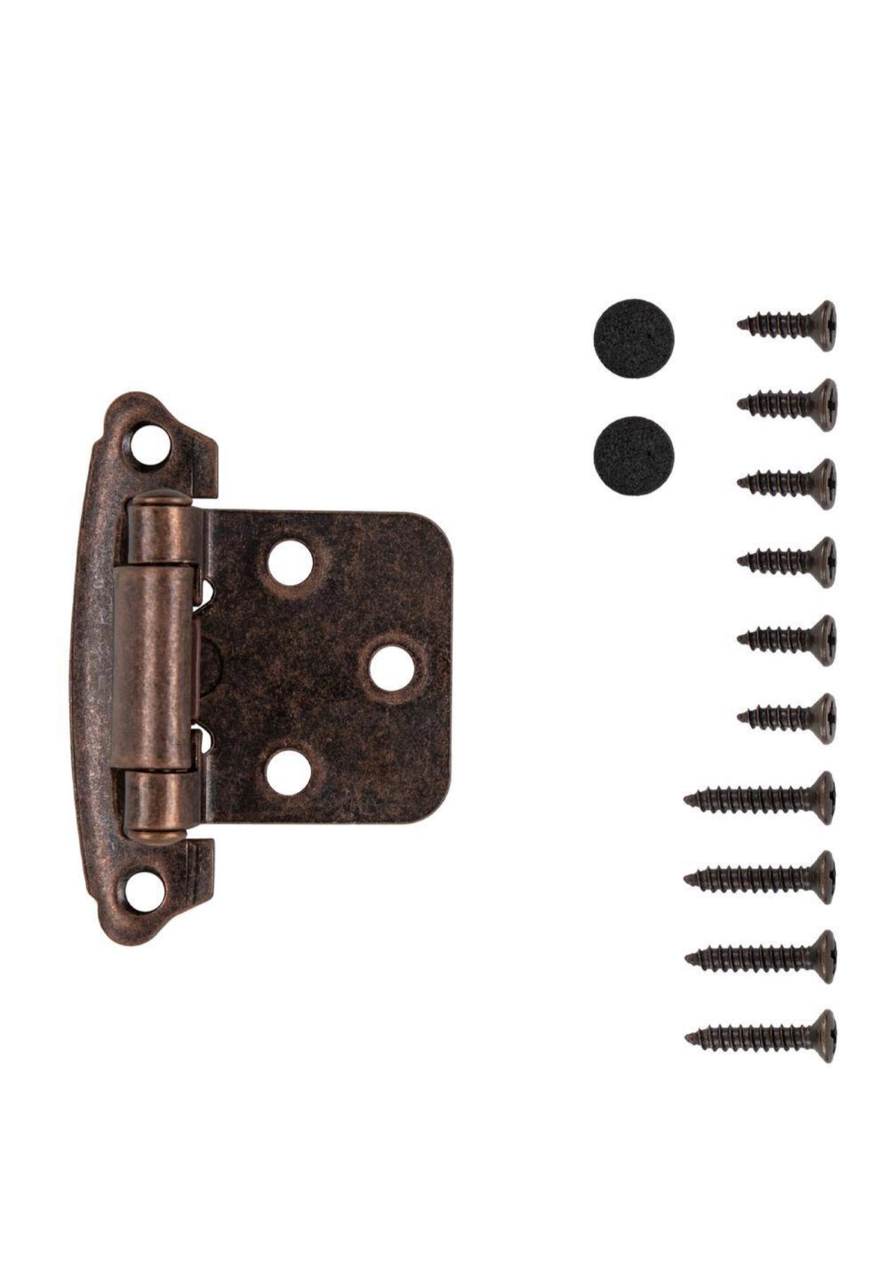 Hickory Hardware 1-14/15 in. x 2-5/8 in. Antique Copper Surface Self-Closing Hinge (2-Pack)