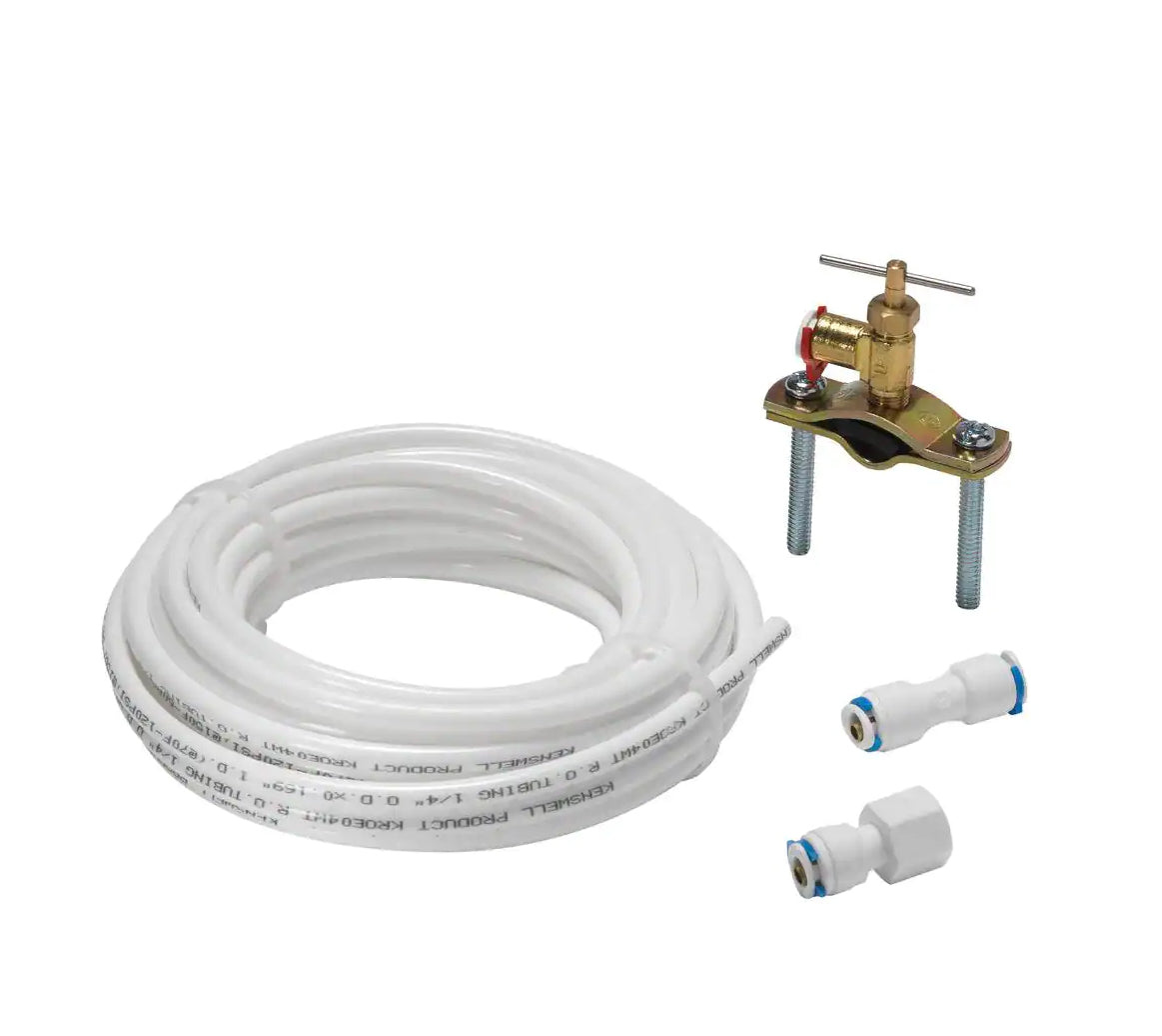 Everbilt 1/4 in. COMP x 1/4 in. COMP x 25 ft. Push-to-Connect Poly Ice Maker Installation Kit DAMAGED BOX