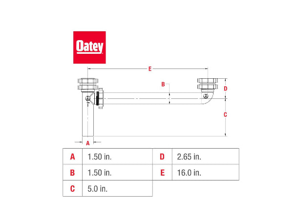 Oatey 1-1/2 in. White Plastic Slip-Joint Sink Drain Outlet Waste DAMAGED PACKAGE