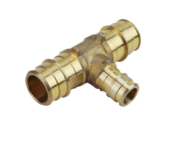 Apollo 3/4 in. x 3/4 in. x 1/2 in. Brass PEX-A Expansion Barb Reducing Tee (5-Pack) DAMAGED BOX
