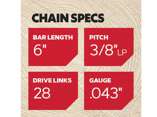 Oregon R28F Polesaw Chain for 6 in. Bar, Fits Remington, Milwaukee and Craftsman