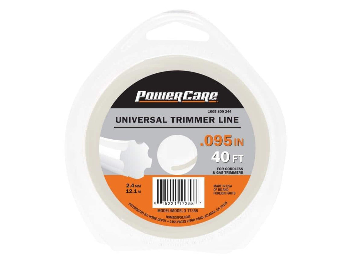 PowerCare Universal Fit 0.095 in. x 40 ft. Gear Replacement Line for Gas and Select Cordless String Grass Trimmer/Lawn Edger