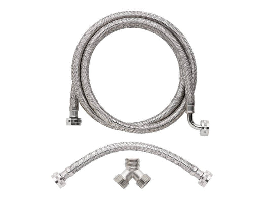 Everbilt 3/4 in. FHT x 3/4 in. FHT x 72 in. Braided Stainless Steam Dryer Installation Kit