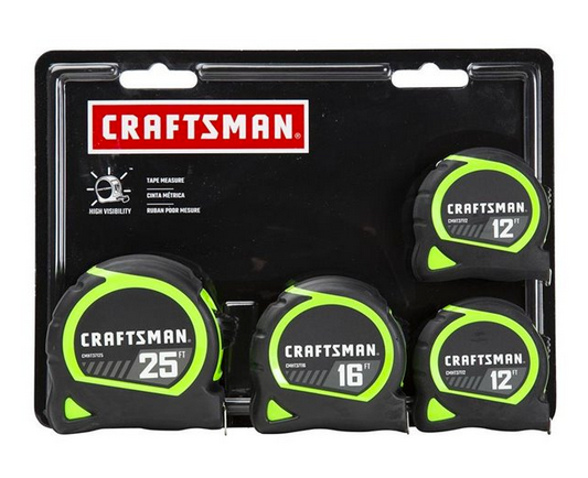 Craftsman High Visibility Measuring Tape Pack of 4
