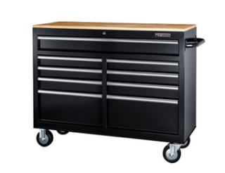 Yukon 46 inch 9 Drawer Mobile Storage Cabinet  with Solid Wood Top