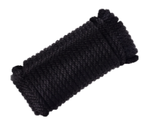 3/8 Inch x 75 Foot Black Color Rope