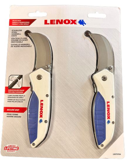 Lenox 2pk Stainless Steel Hawkbill Knife