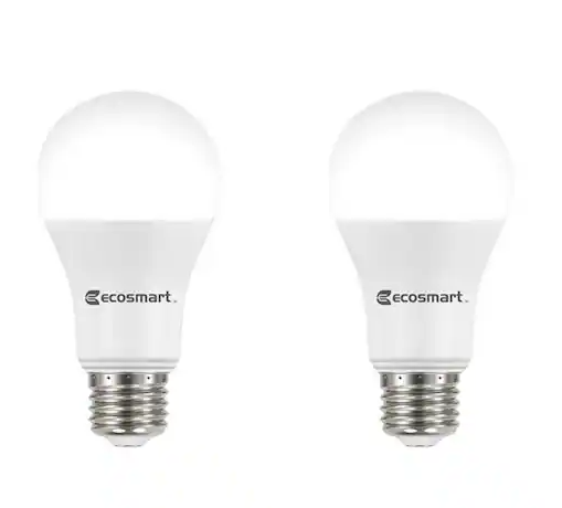 EcoSmart 100-Watt Equivalent A19 Dimmable Energy Star LED Light Bulb Daylight 2 Pack DAMAGED BOX