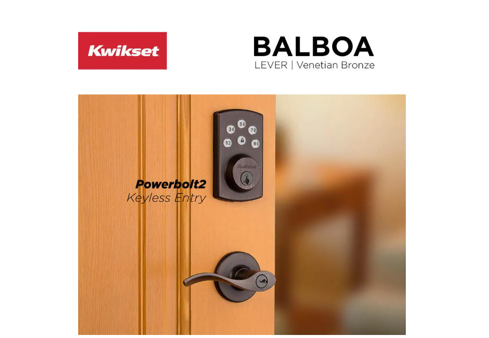 Kwikset Powerbolt2 Venetian Bronze Single Cylinder Electronic Deadbolt Featuring SmartKey Security Damaged Box