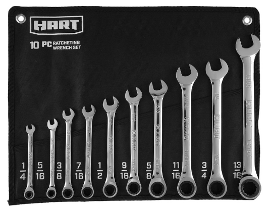 Hart 10pc Ratchet Wrench Set