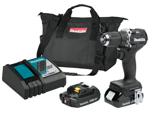 Makita 18V LXT Lithium Ion Sub Compact Brushless Cordless 1/2 Inch Driver Drill Kit 2.0Ah Factory Serviced