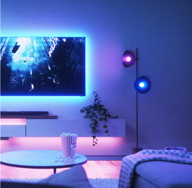 Nanoleaf Smarted By Design Essentials Indoor Matter Enabled 6.56 ft. Plug-In LED Rope Light 100V, A19 LED adjustable White & Color Bulb (2-Pack) Damaged Box