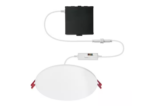 Commercial Electric Infiniedge Integrated LED 6 in Round Adj Color Temp Canless Recessed Light Damaged Box