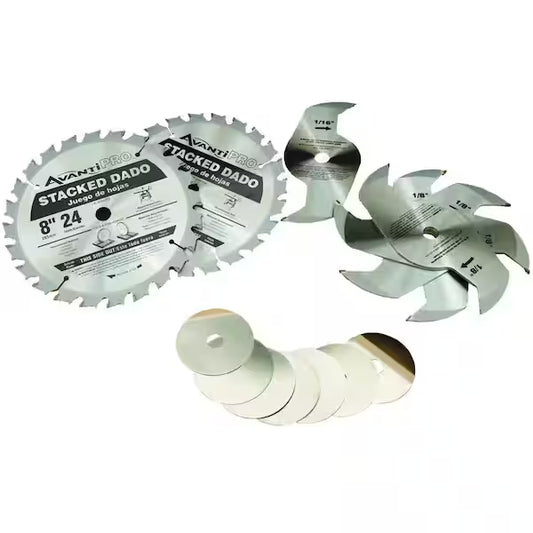8 in. x 24-Tooth Stacked Dado Circular Saw Blade Set