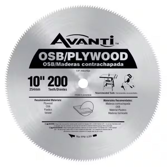 10 in. x 200-Tooth OSB/Plywood Ripping Circular Saw Blade
