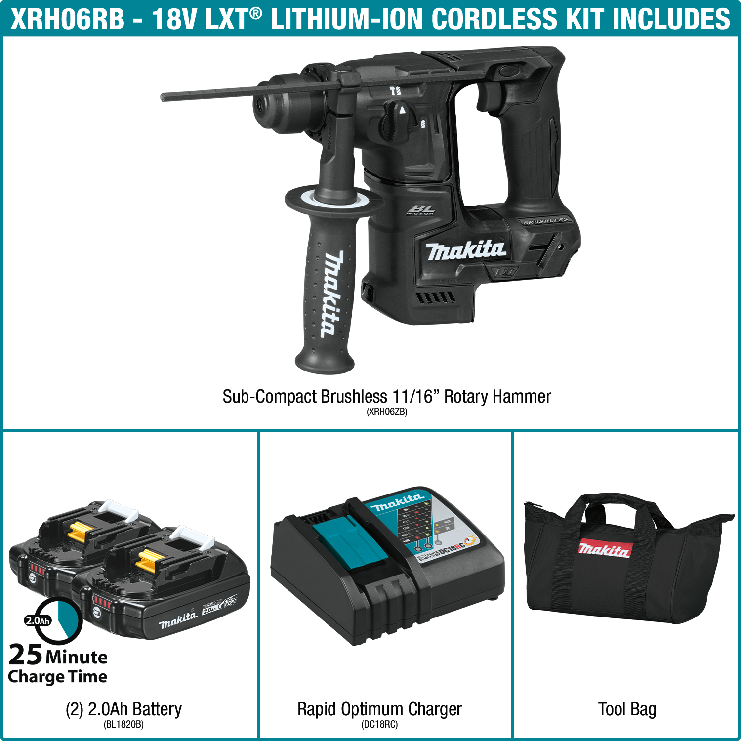 Makita 18 Volt LXT Lithium Ion Sub Compact Brushless Cordless 11/16 In –  Tool Mart Inc.
