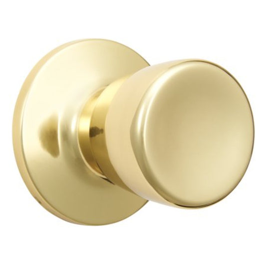 Hyper Tough Interior Non-Locking Tulip Style Passage Doorknob Polished Brass Finish Damaged Box