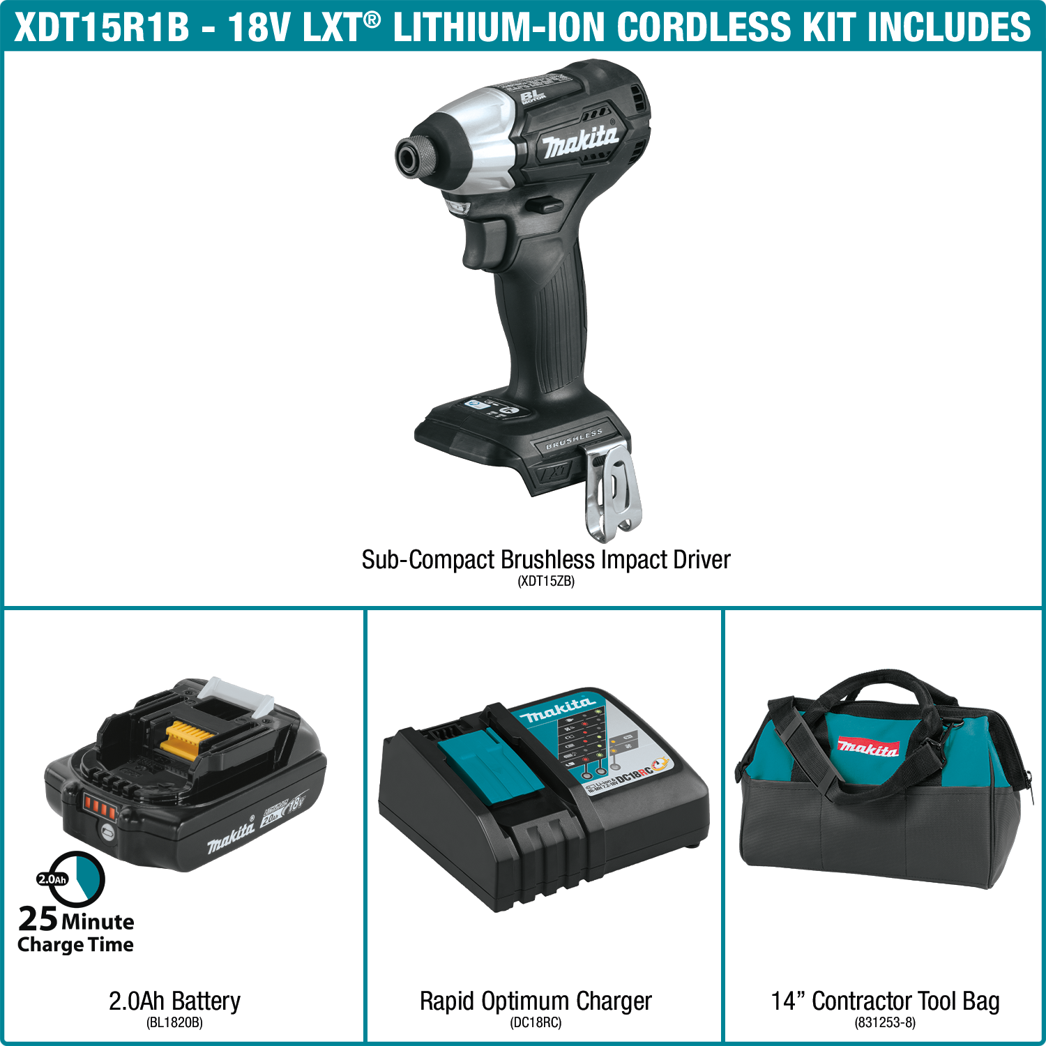 18V LXT Sub-Compact Lithium-Ion Brushless Cordless Variable Speed Impact  Driver Kit (1.5Ah)