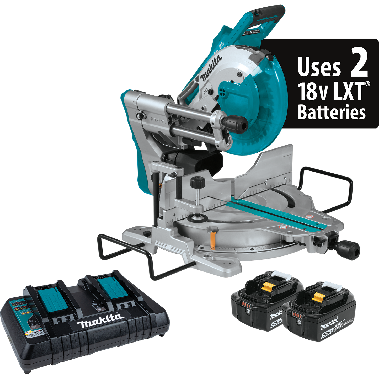 Makita 36 Volt LXT Brushless 10 Inch Dual Bevel Sliding Compound Miter Saw With Laser Kit Factory Serviced
