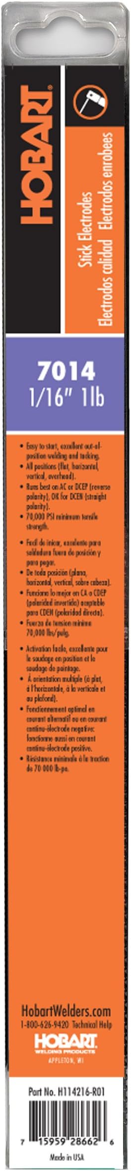 Hobart Electrode Welding Stick 1/16 Inch