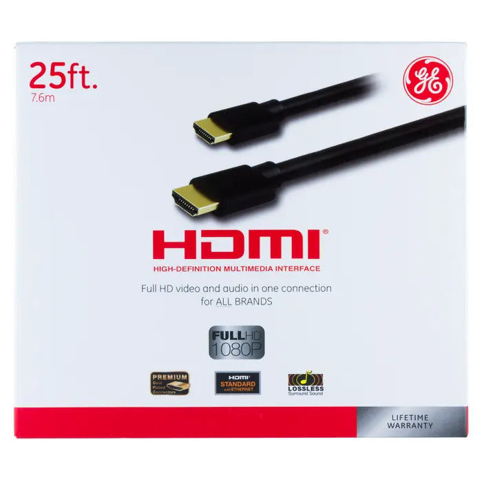 GE 25 Foot HDMI Cable With Ethernet