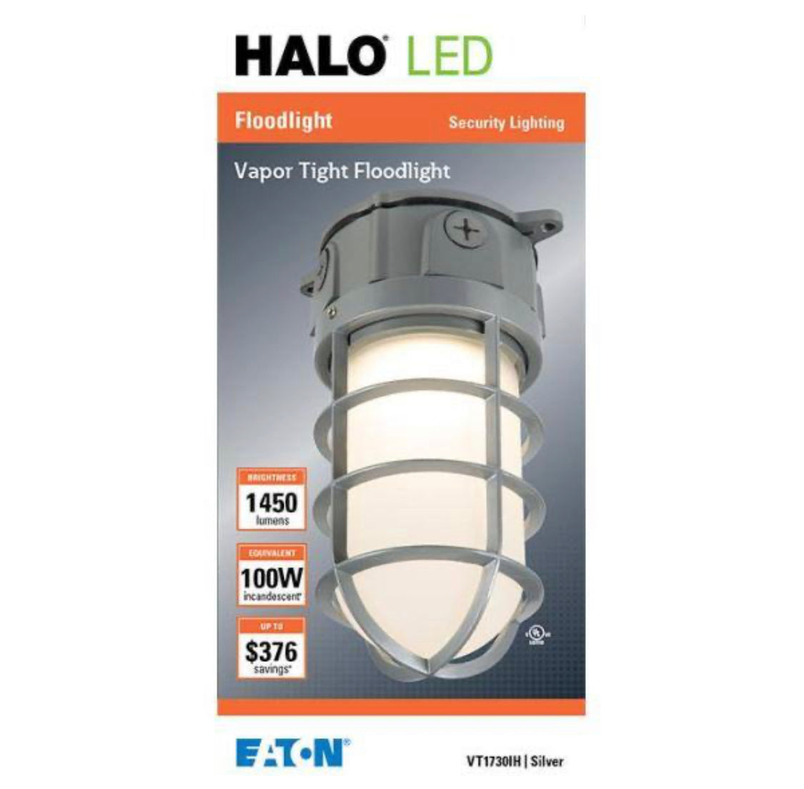 Halo VT 100-Watt Equivalent Integrated LED Gray Weather Resistant Canopy Light, 3500K - Damaged Box