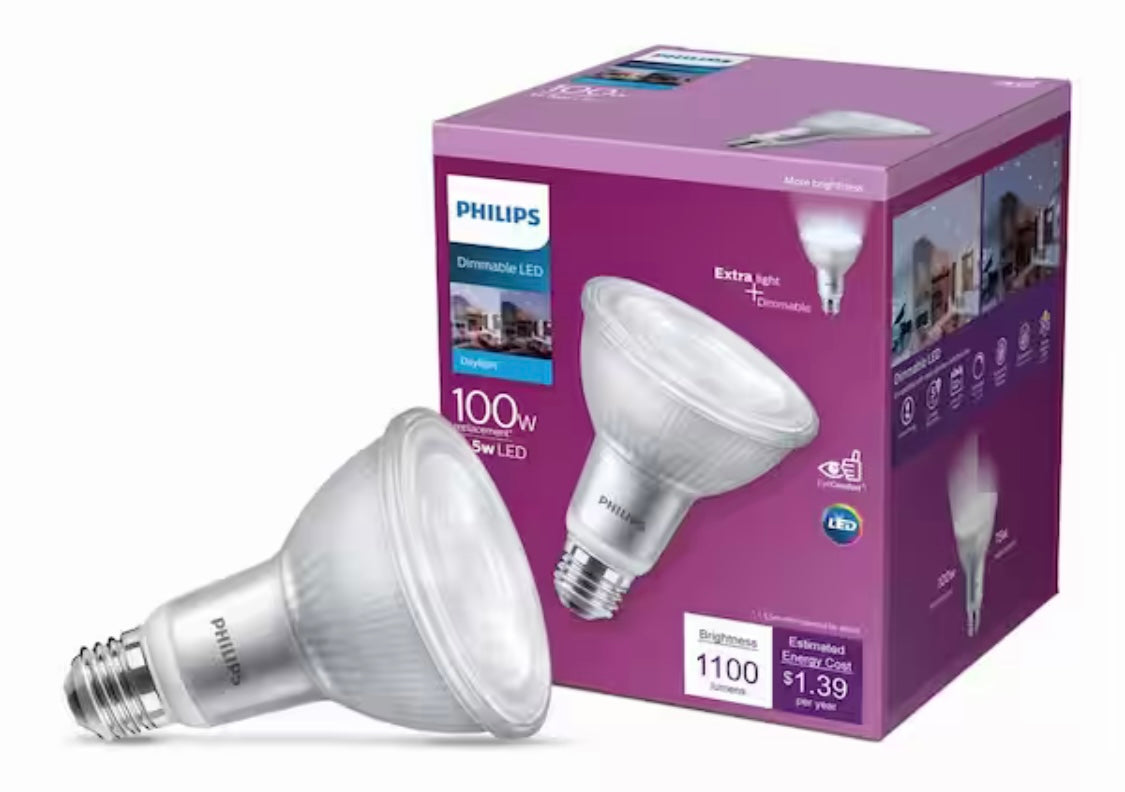Philips 100-Watt Equivalent PAR30L High Output Dimmable Flood LED Light Bulb in Daylight (5000K) (1-Bulb)