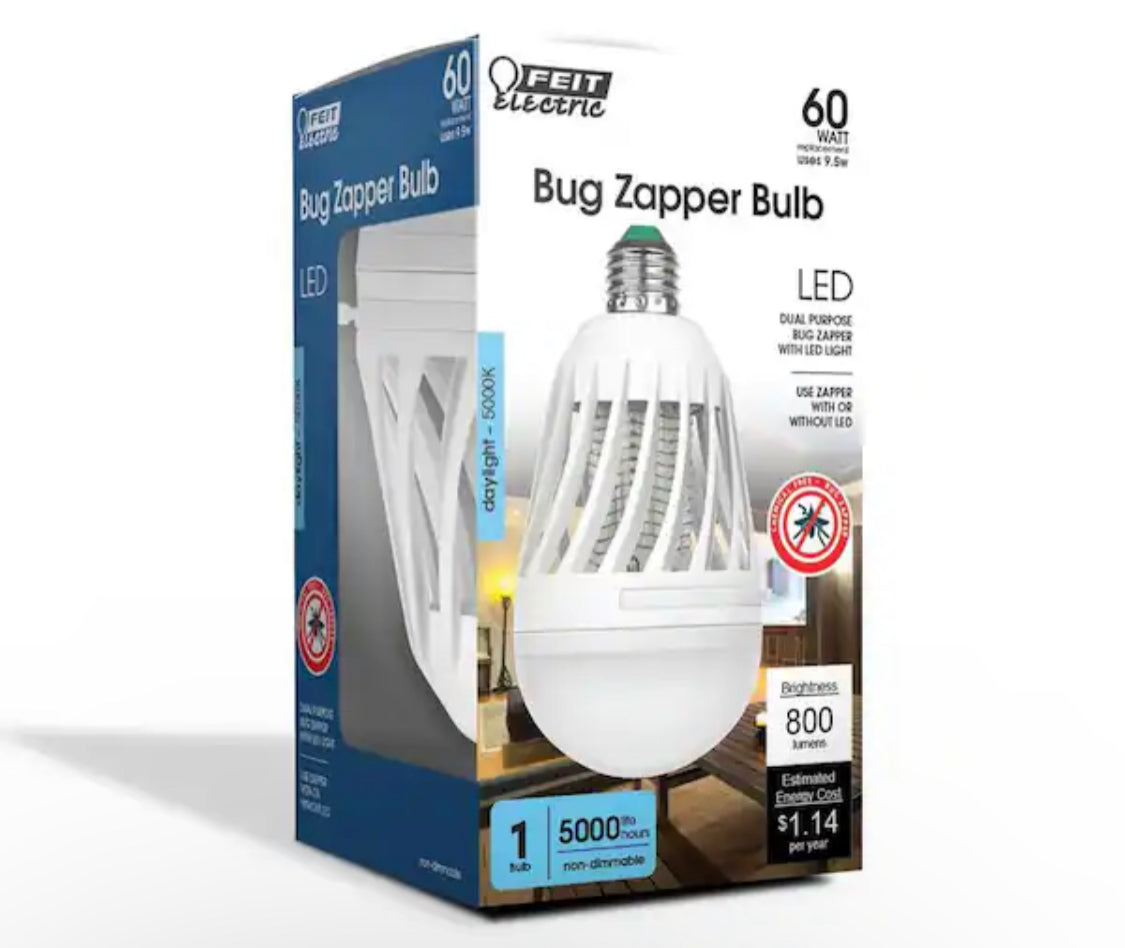 Feit Electric 60-Watt Equivalent A19 3-Way LED Bug Zapper Light Bulb (1-Bulb) - Damaged Box