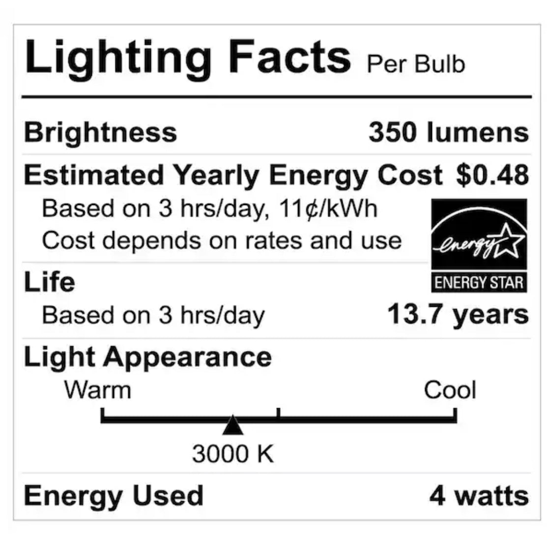 EcoSmart 40-Watt Equivalent B11 Dimmable Candelabra ENERGY STAR Clear Glass LED Vintage Edison Light Bulb Bright White (3-Pack) - Damaged Box