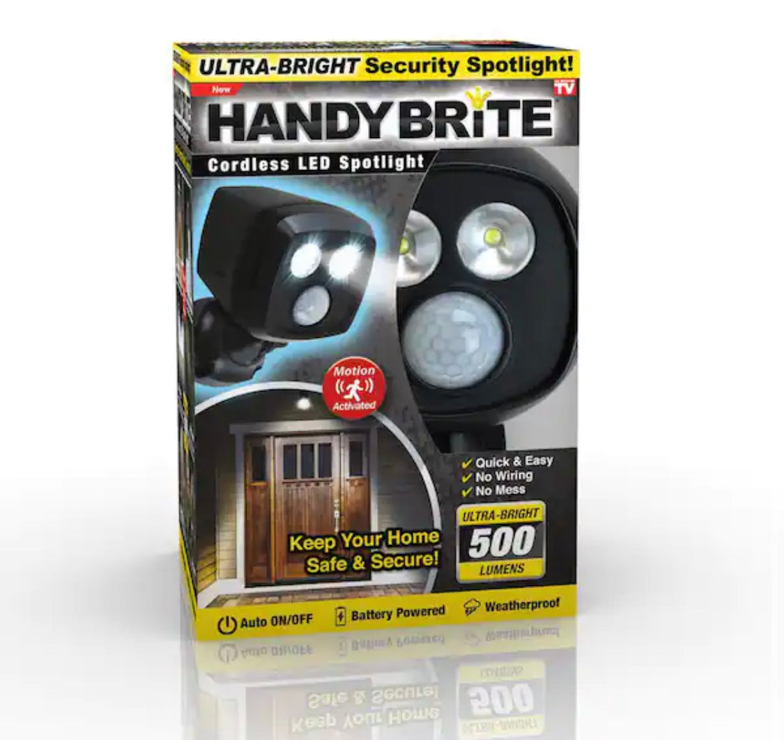 HANDY BRITE 500 Lumens Multi-Location Cordless Motion-Activated Sensor LED Spotlight - Damaged Box