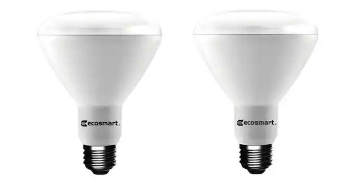 EcoSmart 75-Watt Equivalent BR30 Dimmable LED Light Bulb Daylight (2-Pack) - Damaged Box