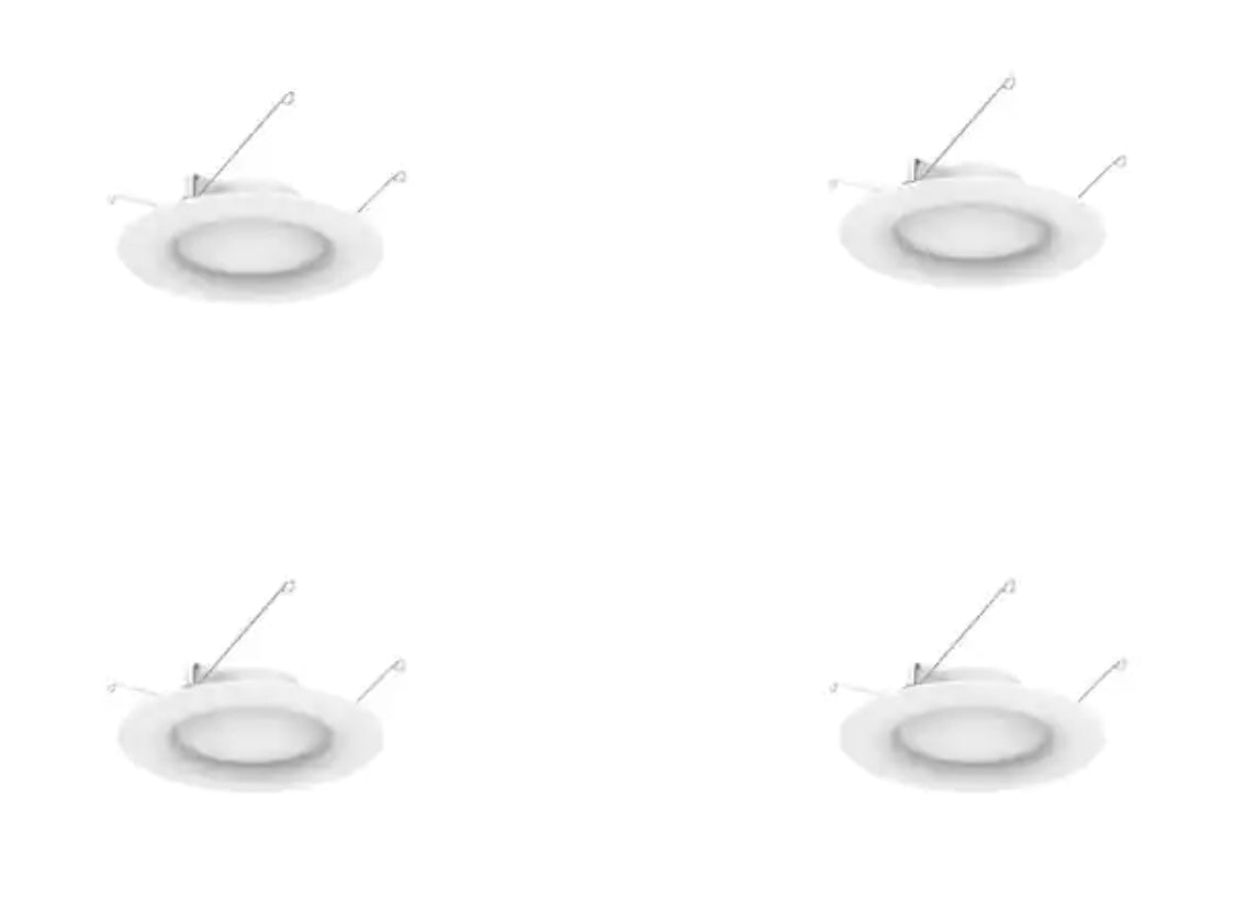 EcoSmart 6 in. Canless New Construction or Remodel White Dimmable Integrated LED Recessed Light Trim Daylight (4-Pack) - Damaged Box
