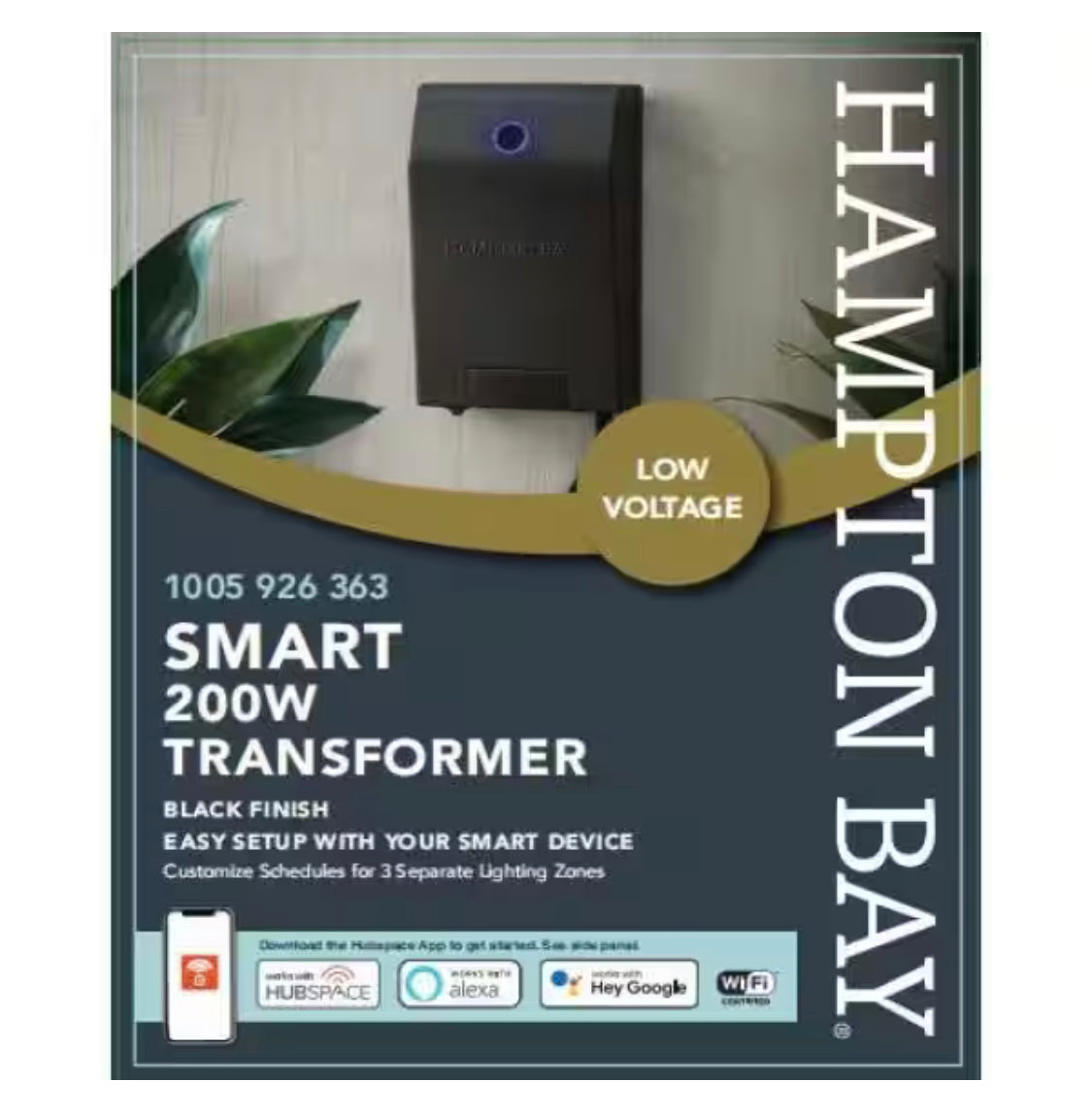 Best Seller Hampton Bay Smart 200 Watt Landscape Lighting Transformer with Dusk to Dawn Sensor Powered by Hubspace
