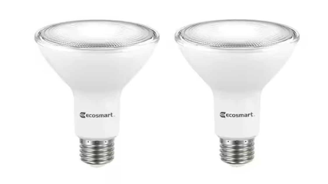 EcoSmart 75-Watt Equivalent PAR30 Dimmable Flood LED Light Bulb Bright White (2-Pack) - Damaged Box