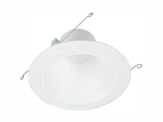Halo RL 5 in. and 6 in. White Integrated LED Recessed Light Retrofit Trim at 3000K Soft White, Deep Baffle for Low Glare - Damaged Box