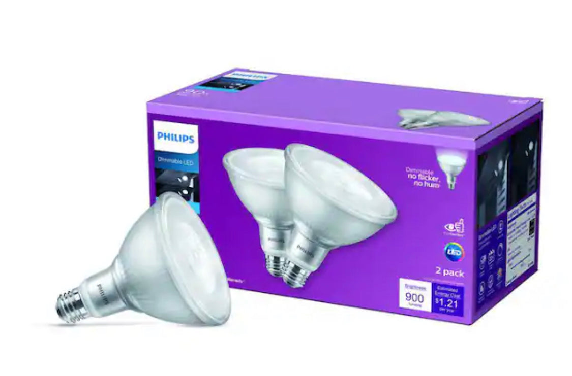 Philips 90-Watt Equivalent PAR38 Dimmable LED Flood Light Bulb Daylight (5000K) (2-Pack) - Damaged Box
