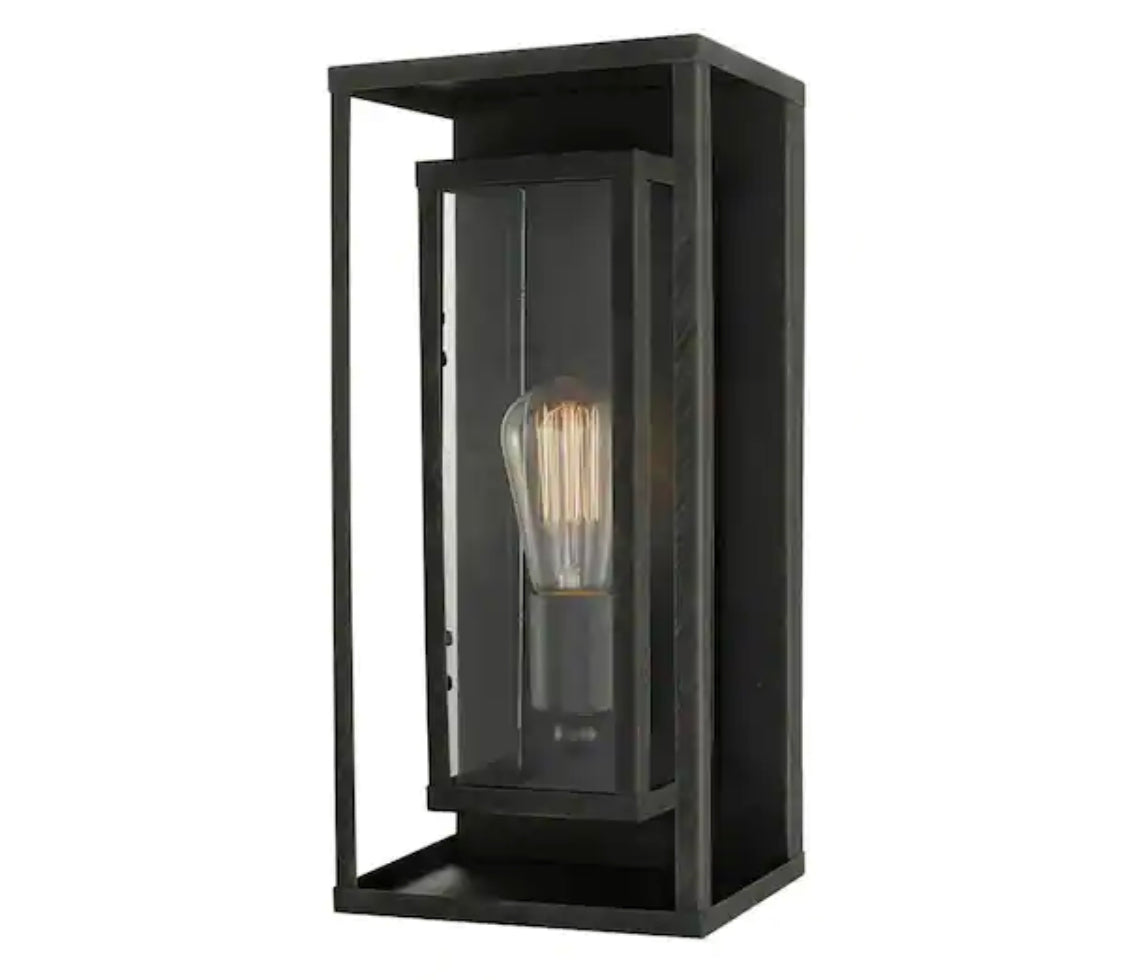 Globe Electric Montague Dark Bronze Rustic Outdoor 1-Light Wall Sconce - Damaged Box
