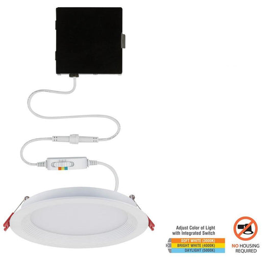 Commercial Electric Slim Baffle 6 in. New Construction and Remodel Color Selectable Canless LED Recessed Kit Damaged Box