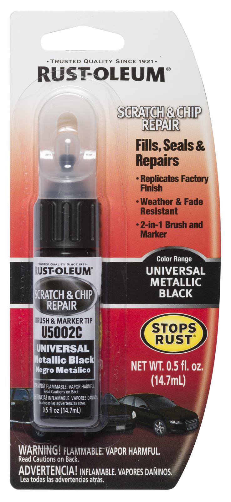 Rust-Oleum Scratch And Chip Repair Brush Marker Tip New Metallic Black