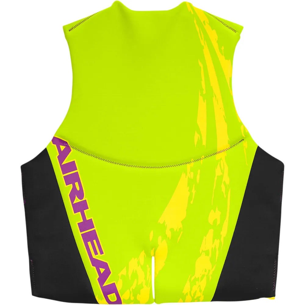 Airhead Swoosh Kwik Dry Neolite Neon Yellow Flex Vest Size XL