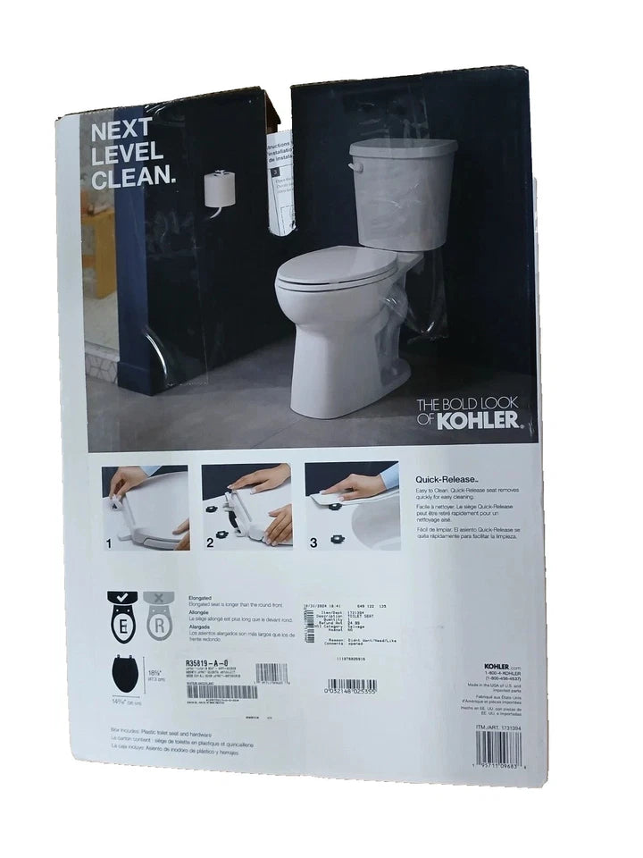 Kohler Layne Quiet Close-Quick Release Toilet Seat And Lid Open Box