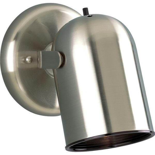 1-Light Brushed Nickel Spotlight Fixture with On/Off Switch - Damaged Box-bay & strip lights-Tool Mart Inc.