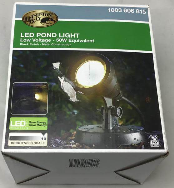 1-Light Integrated LED Black Low Voltage Pond Light Damaged Box-landscape, garden, & paths lights-Tool Mart Inc.