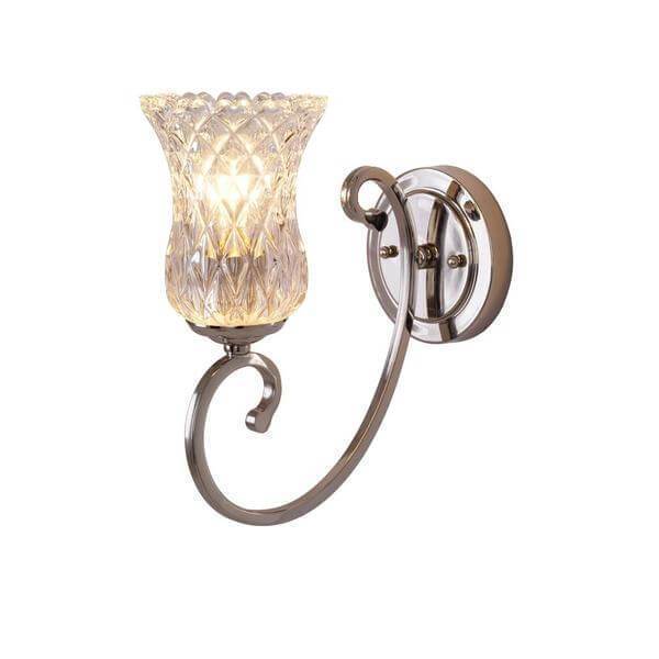 1-Light Polished Nickel Wall Sconce Damaged Box-sconces & wall fixtures-Tool Mart Inc.