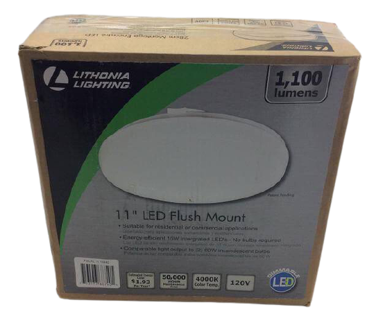 Lithonia Lighting 11 inch  Round Low Profile White Integrated LED Flush Mount Damaged Box