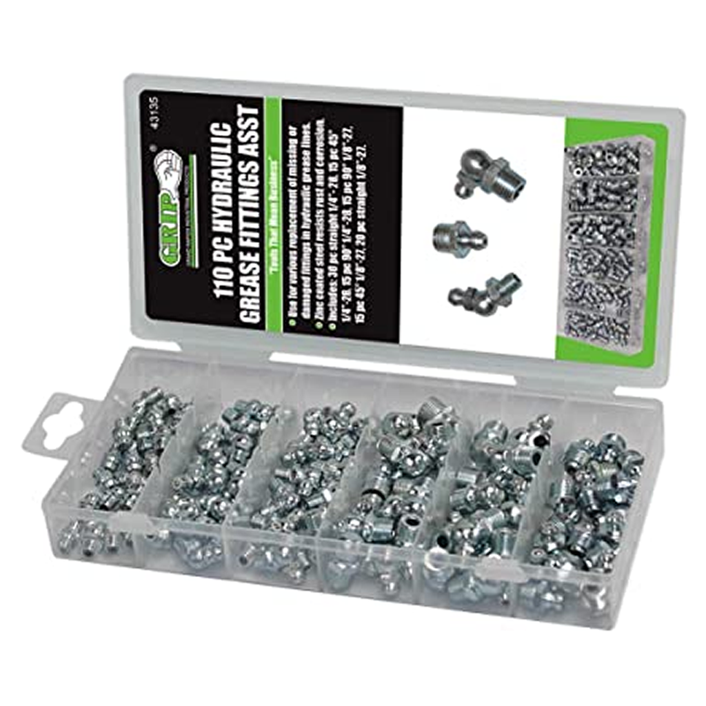 110 Piece Hydraulic Grease Fittings Assortment