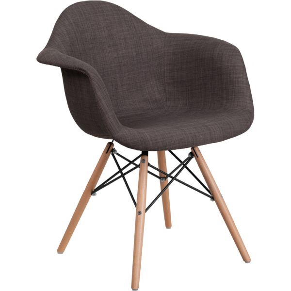 Flash Furniture Alonza Series Siena Gray Fabric Chair with Wood Base
