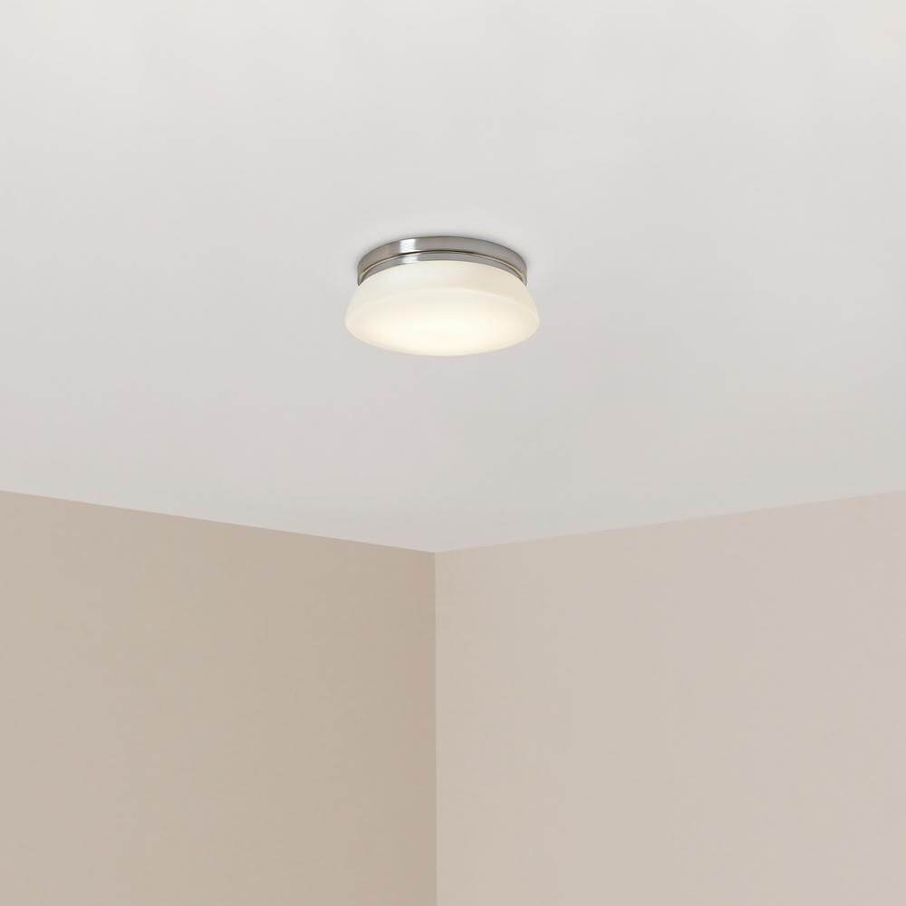 13 in. Brushed Nickel LED Flush Mount with Opal Glass Damaged Box-bay & strip lights-Tool Mart Inc.