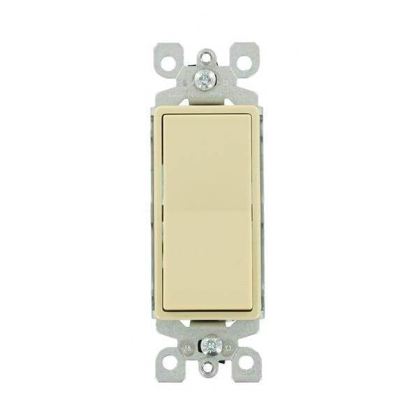 15-Amp 120/277-Volt Decora 1-Pole Residential Grade Ac Quiet Illuminated Rocker Switch, Ivory Damaged Box-outlets, switches, & plates-Tool Mart Inc.